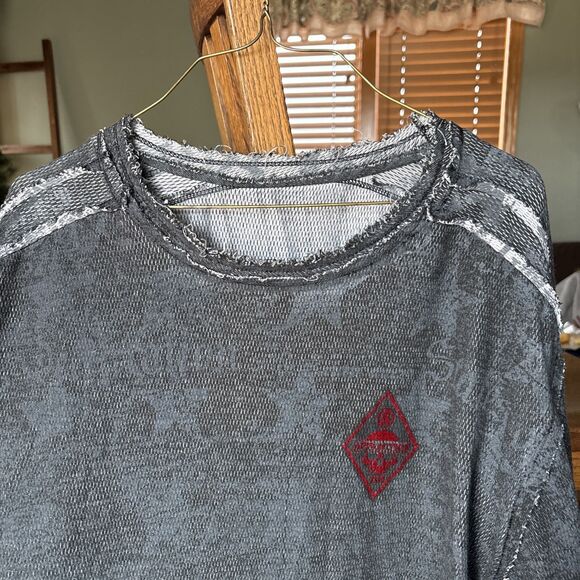 VINTAGE MENS AFFLICTION THERMAL LONGSLEEVE REVERSIBLE DISTRESSED FIGHTER XL/XXL - Picture 7 of 10